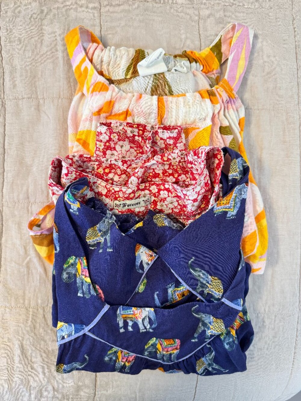 Trio of Cute Sleeveless Summer Blouses